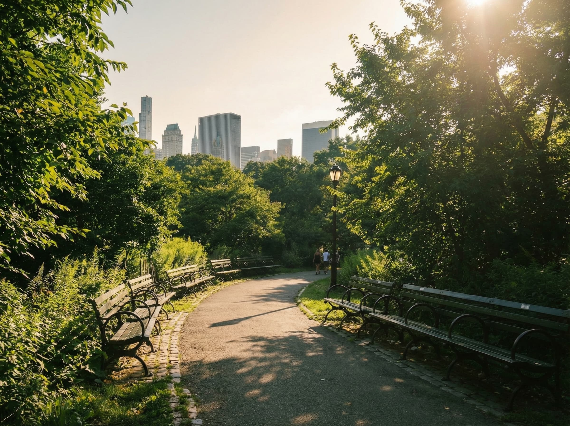 City park skyline after